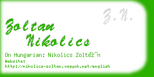 zoltan nikolics business card